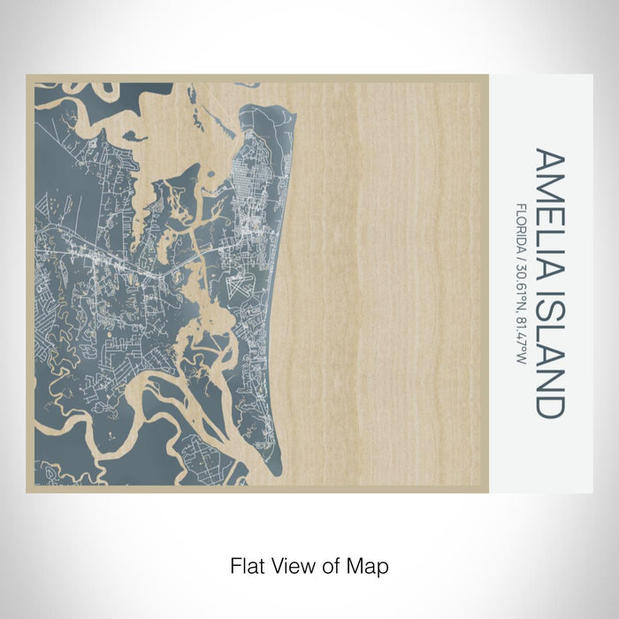 Rendered View of Amelia Island Florida Map on 20oz Stainless Steel Insulated Bottle with Bamboo Top with printed afternoon style map