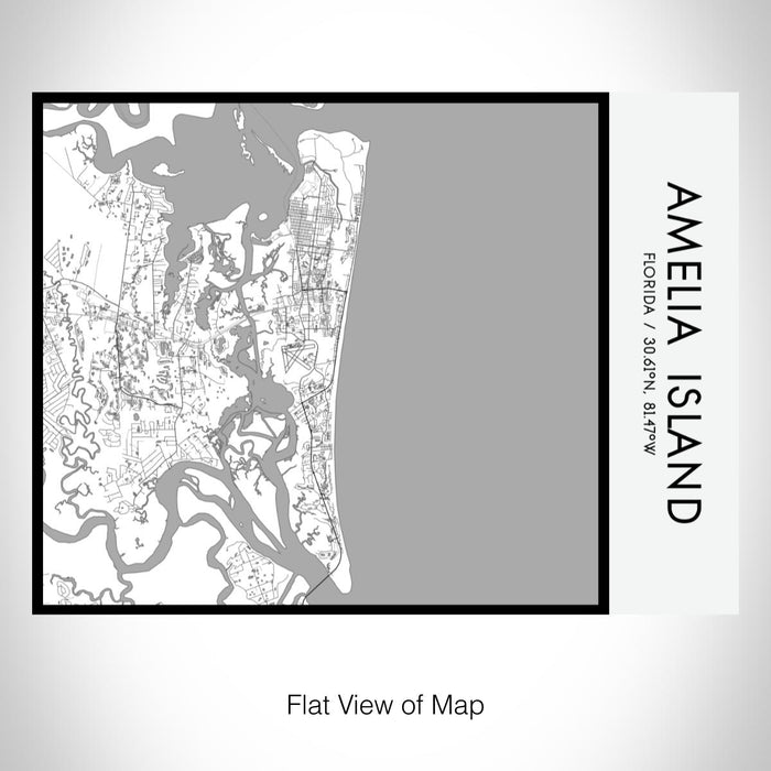 Rendered View of Amelia Island Florida Map on 20oz Stainless Steel Insulated Bottle with Bamboo Top with printed classic style map