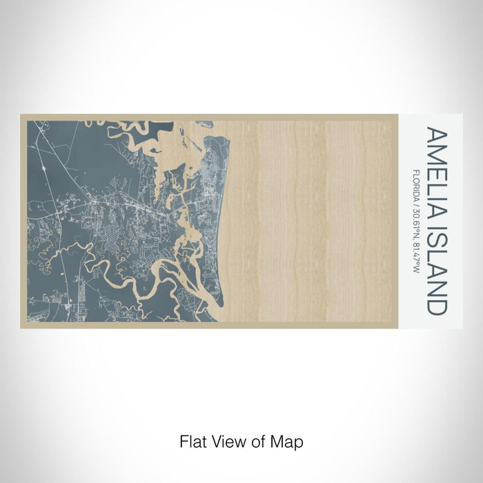 Rendered View of Amelia Island Florida Map on 17oz Stainless Steel Insulated Bottle with printed afternoon style map