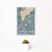 12x18 American Falls Idaho Map Print Portrait Orientation in Afternoon Style With Small Cactus Plant in White Planter