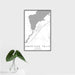 16x24 American Falls Idaho Map Print Portrait Orientation in Classic Style With Tropical Plant Leaves in Water