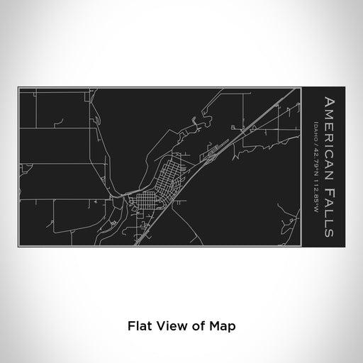 Rendered View of American Falls Idaho Map Engraving on 17oz Stainless Steel Insulated Cola Bottle in Black