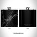 Rendered View of American Falls Idaho Map Engraving on 6oz Stainless Steel Flask in Black