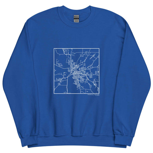 Americus Georgia  Map Unisex Crewneck Sweater with City inscription in Royal Blue