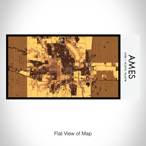 Rendered View of Ames Iowa Map on 17oz Stainless Steel Insulated Bottle with printed ember style map