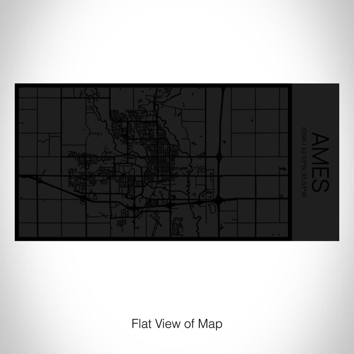 Rendered View of Ames Iowa Map on 17oz Stainless Steel Insulated Cola Bottle in Stainless in Matte Black