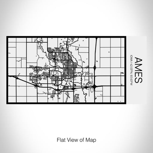 Rendered View of Ames Iowa Map on 17oz Stainless Steel Insulated Cola Bottle in Stainless in Matte White