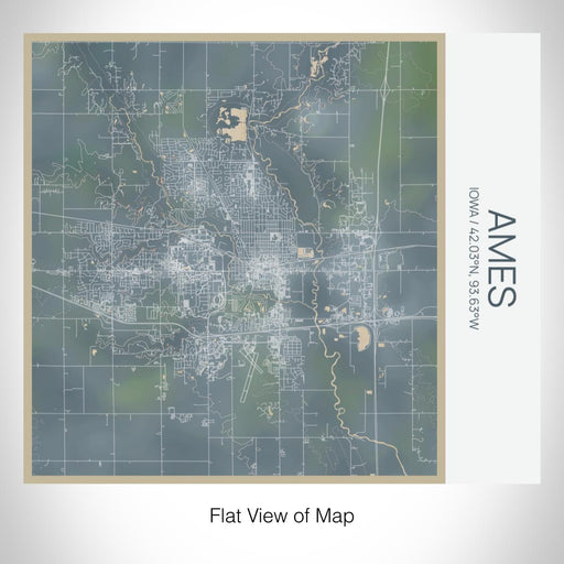 Rendered View of Ames Iowa Map on 17oz Stainless Steel Insulated Tumbler in Afternoon Map Style