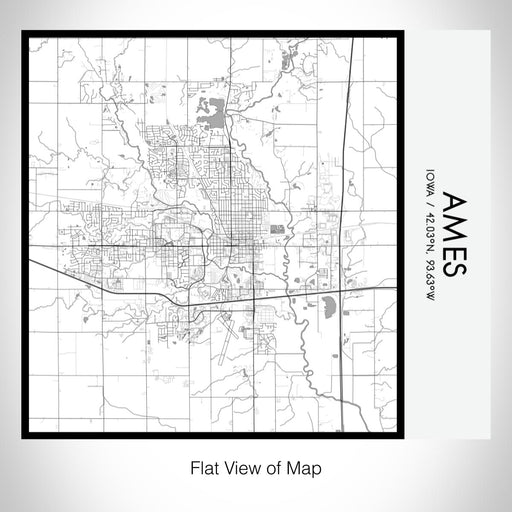 Rendered View of Ames Iowa Map on 17oz Stainless Steel Insulated Tumbler in Classic Map Style