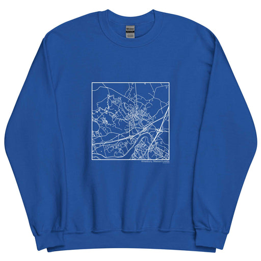 Amesbury Massachusetts  Map Unisex Crewneck Sweater with City inscription in Royal Blue