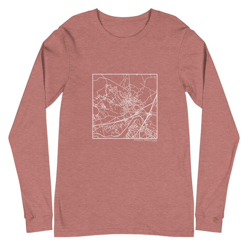 Amesbury Massachusetts  Map Unisex Long-Sleeve T-shirt with City inscription in Heather Mauve