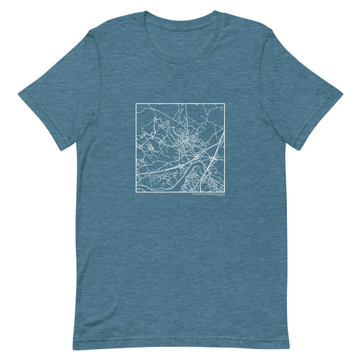 Amesbury Massachusetts  Map Unisex T-Shirt with City inscription in Heather Teal