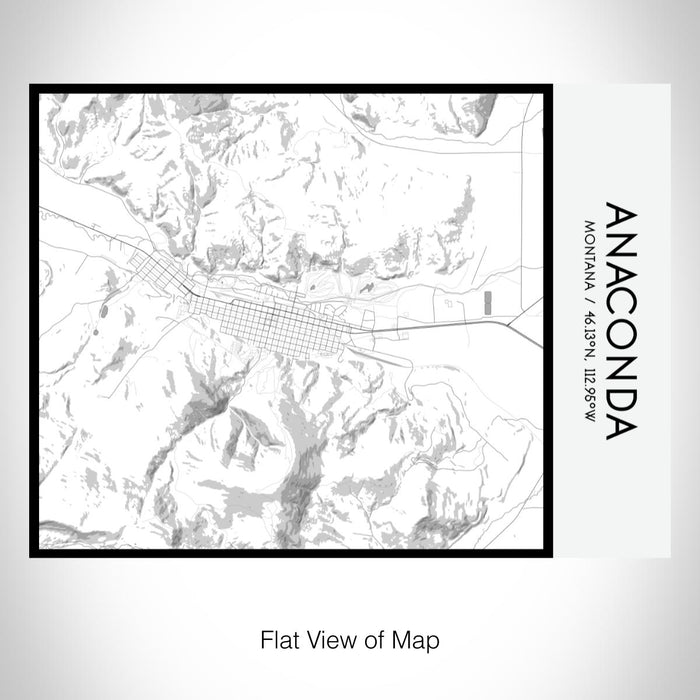 Rendered View of Anaconda Montana Map on 20oz Stainless Steel Insulated Bottle with Bamboo Top with printed classic style map