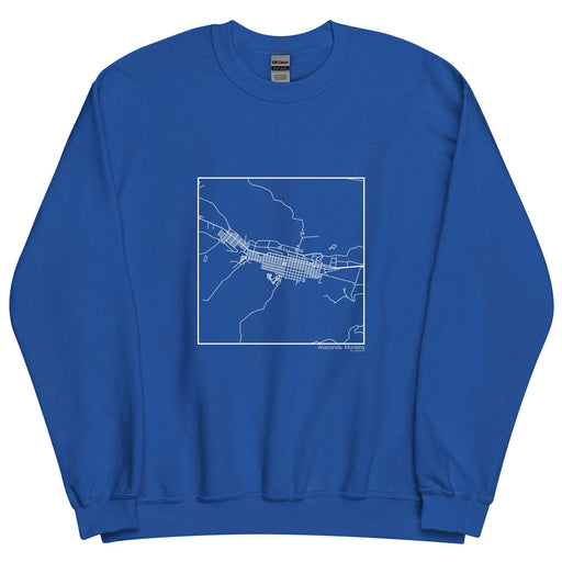Anaconda Montana  Map Unisex Crewneck Sweater with City inscription in Royal Blue