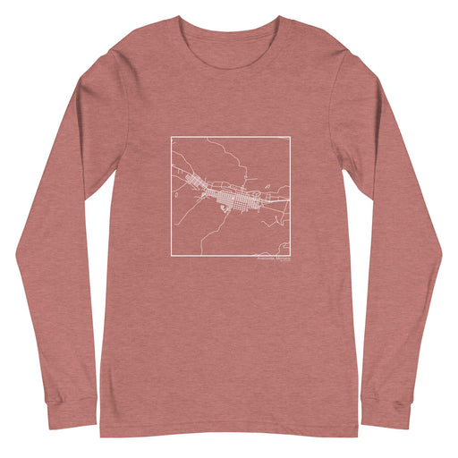 Anaconda Montana  Map Unisex Long-Sleeve T-shirt with City inscription in Heather Mauve