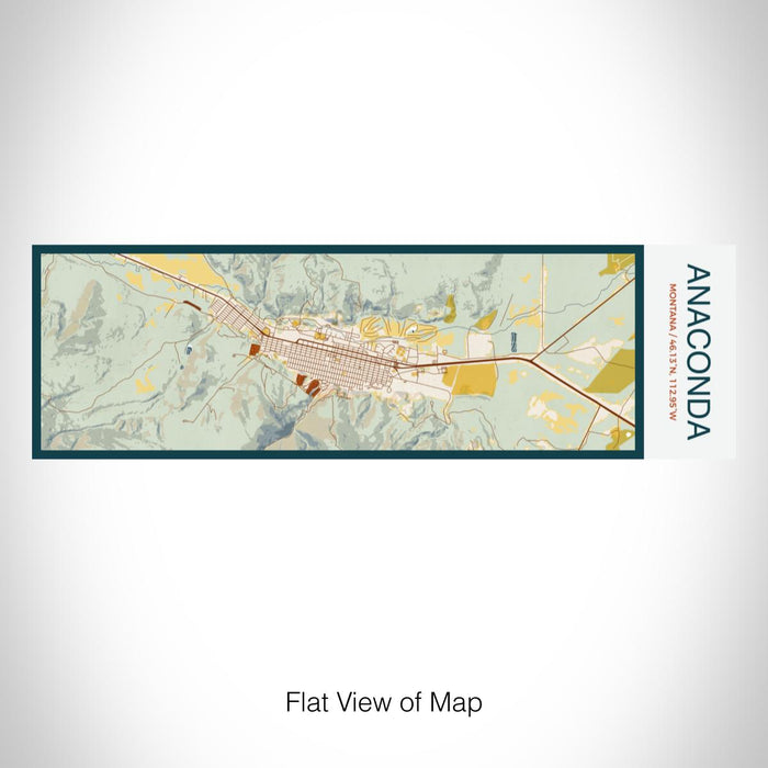Rendered View of Anaconda Montana Map on 10oz Stainless Steel Insulated Cup in Woodblock with Sliding Lid