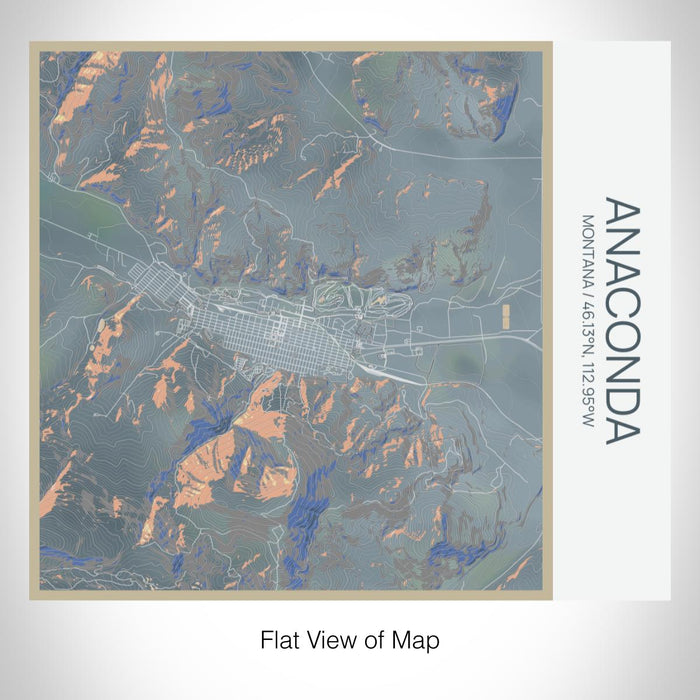 Rendered View of Anaconda Montana Map on 17oz Stainless Steel Insulated Tumbler in Afternoon Map Style