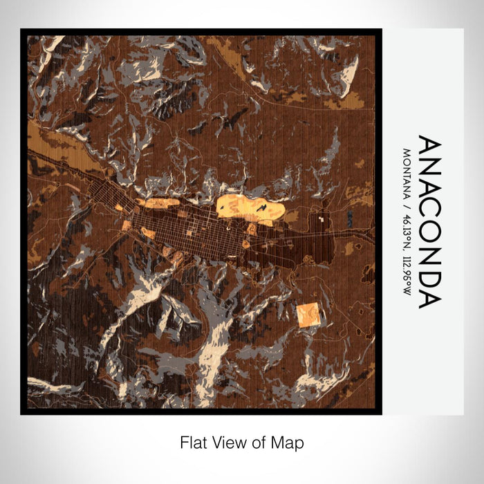 Rendered View of Anaconda Montana Map on 17oz Stainless Steel Insulated Tumbler in Ember Map Style