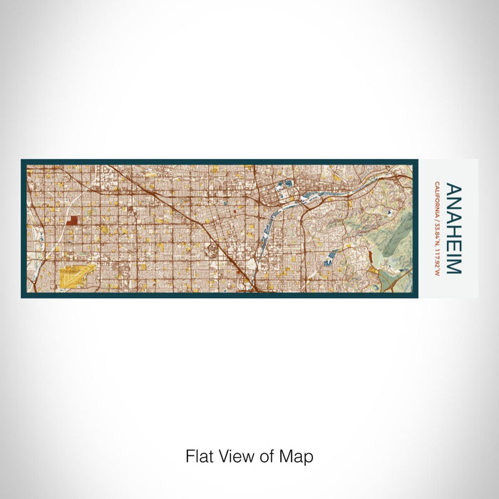 Rendered View of Anaheim California Map on 10oz Stainless Steel Insulated Cup in Woodblock with Sliding Lid