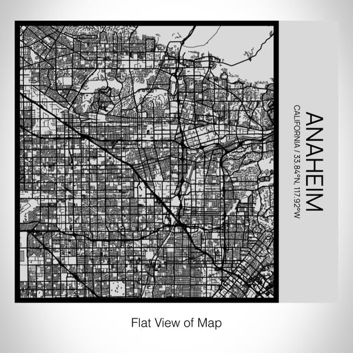 Rendered View of Anaheim California Map on 17oz Stainless Steel Insulated Tumbler in Tactile Lines with Succulent in Background