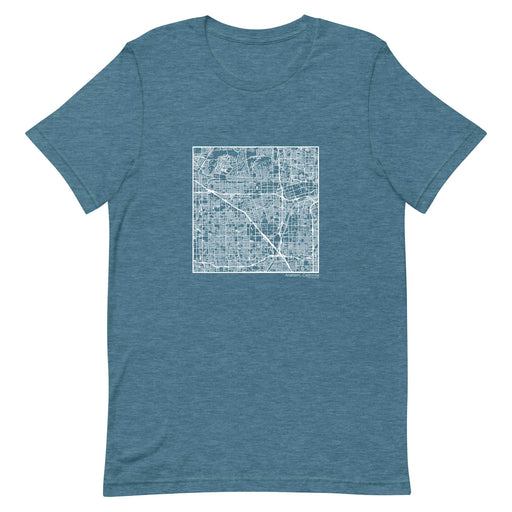 Anaheim California  Map Unisex T-Shirt with City inscription in Heather Teal