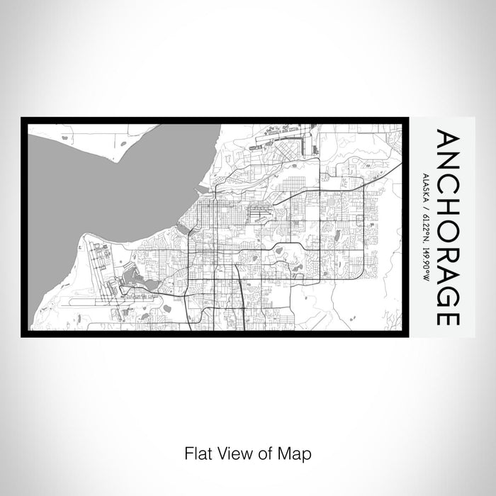 Rendered View of Anchorage Alaska Map on 17oz Stainless Steel Insulated Bottle with printed classic style map
