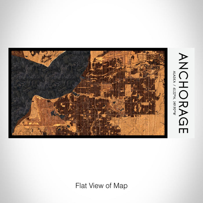 Rendered View of Anchorage Alaska Map on 17oz Stainless Steel Insulated Bottle with printed ember style map