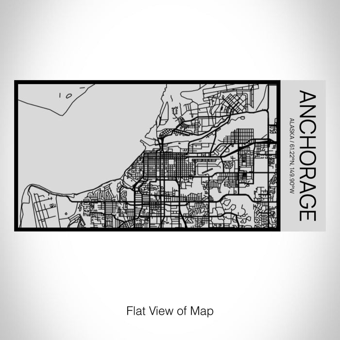 Rendered View of Anchorage Alaska Map on 17oz Stainless Steel Insulated Cola Bottle in Stainless