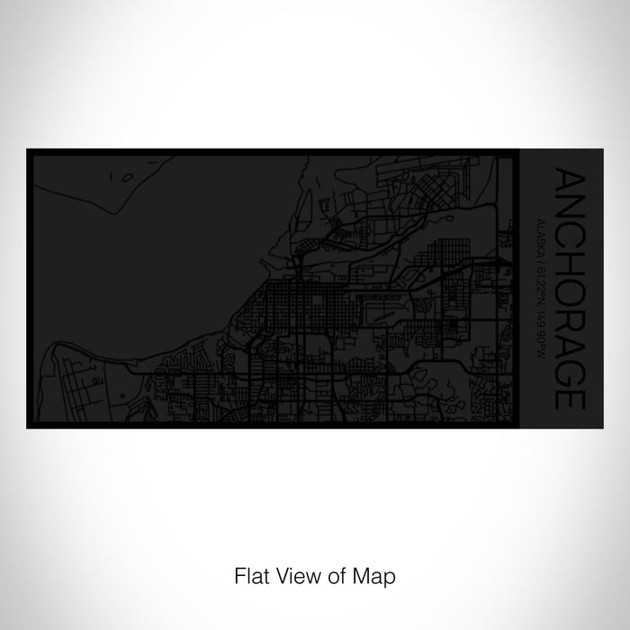 Rendered View of Anchorage Alaska Map on 17oz Stainless Steel Insulated Cola Bottle in Stainless in Matte Black
