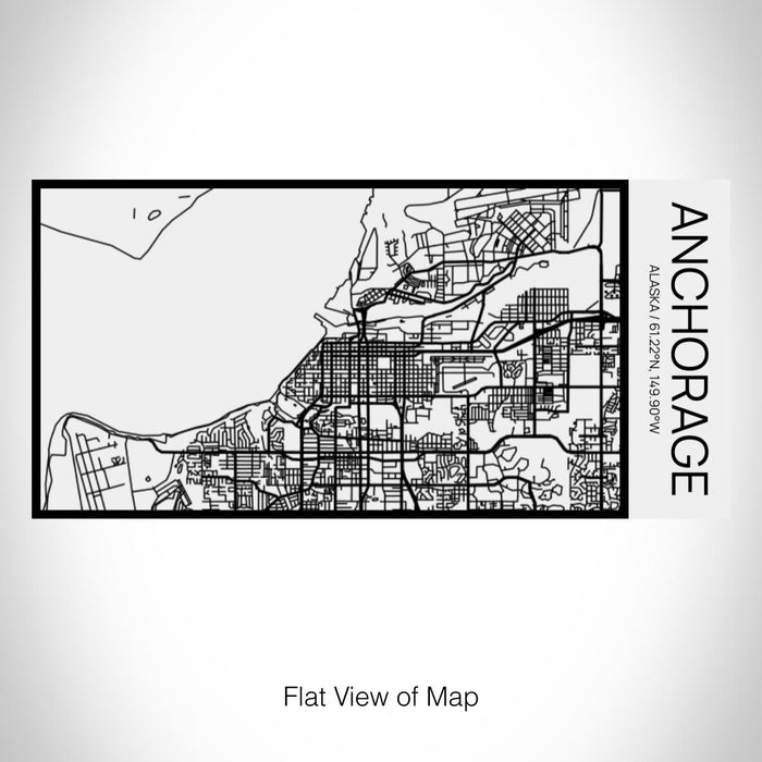 Rendered View of Anchorage Alaska Map on 17oz Stainless Steel Insulated Cola Bottle in Stainless in Matte White