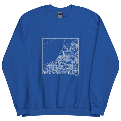 Anchorage Alaska  Map Unisex Crewneck Sweater with City inscription in Royal Blue