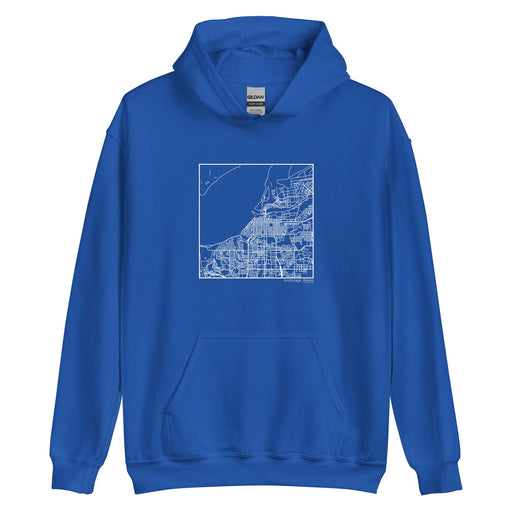 Anchorage Alaska  Map Unisex Hoodie Sweater with City inscription in Royal Blue