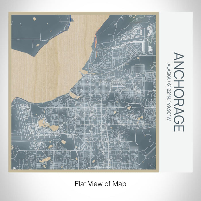 Rendered View of Anchorage Alaska Map on 17oz Stainless Steel Insulated Tumbler in Afternoon Map Style