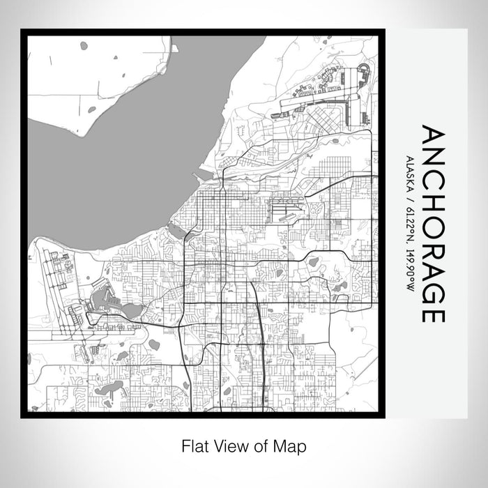 Rendered View of Anchorage Alaska Map on 17oz Stainless Steel Insulated Tumbler in Classic Map Style