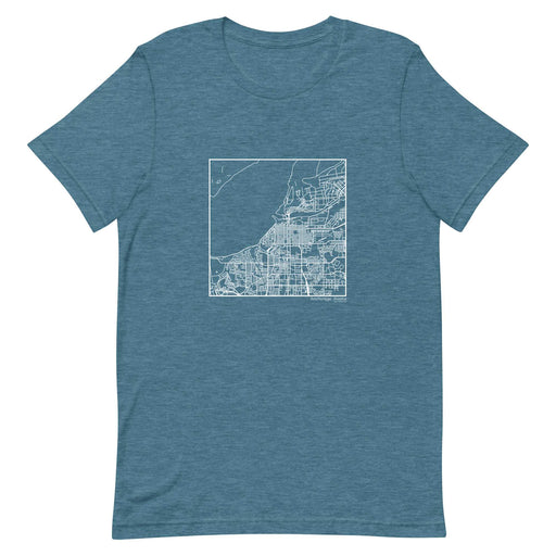 Anchorage Alaska  Map Unisex T-Shirt with City inscription in Heather Teal