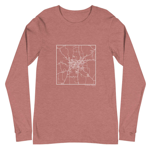 Andalusia Alabama  Map Unisex Long-Sleeve T-shirt with City inscription in Heather Mauve