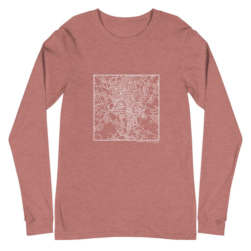 Anderson South Carolina  Map Unisex Long-Sleeve T-shirt with City inscription in Heather Mauve