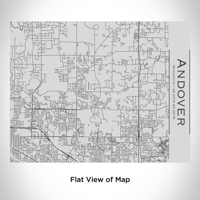 Rendered View of Andover Minnesota Map Engraving on 20oz Stainless Steel Insulated Bottle with Bamboo Top