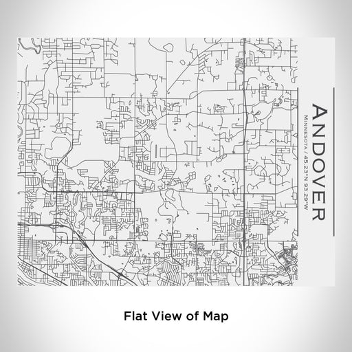 Rendered View of Andover Minnesota Map Engraving on 20oz Stainless Steel Insulated Bottle with Bamboo Top in White