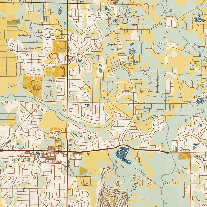 Andover Minnesota Map Print in Woodblock Style Zoomed In Close Up Showing Details