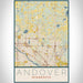 Andover Minnesota Map Print Portrait Orientation in Woodblock Style With Shaded Background