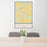 24x36 Andrews Indiana Map Print Portrait Orientation in Woodblock Style Behind 2 Chairs Table and Potted Plant