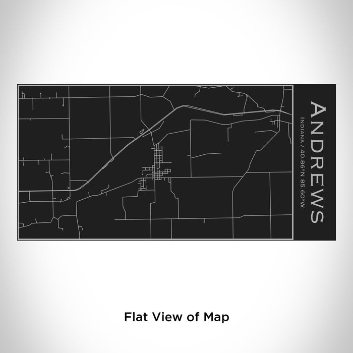 Rendered View of Andrews Indiana Map Engraving on 17oz Stainless Steel Insulated Cola Bottle in Black