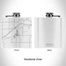 Rendered View of Andrews Indiana Map Engraving on 6oz Stainless Steel Flask in White