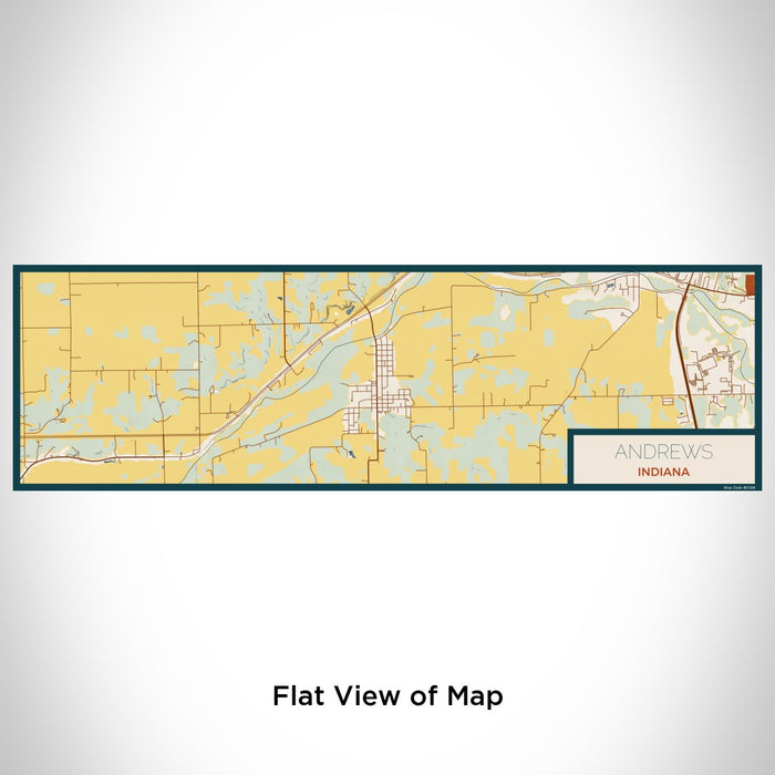 Flat View of Map Custom Andrews Indiana Map Enamel Mug in Woodblock
