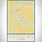 Andrews Indiana Map Print Portrait Orientation in Woodblock Style With Shaded Background