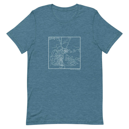 Angel Fire New Mexico  Map Unisex T-Shirt with City inscription in Heather Teal
