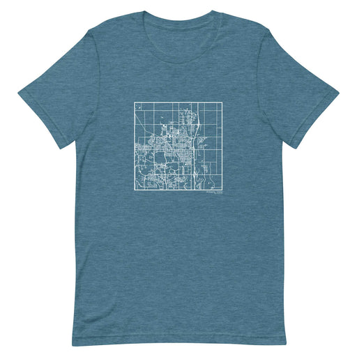 Ankeny Iowa  Map Unisex T-Shirt with City inscription in Heather Teal