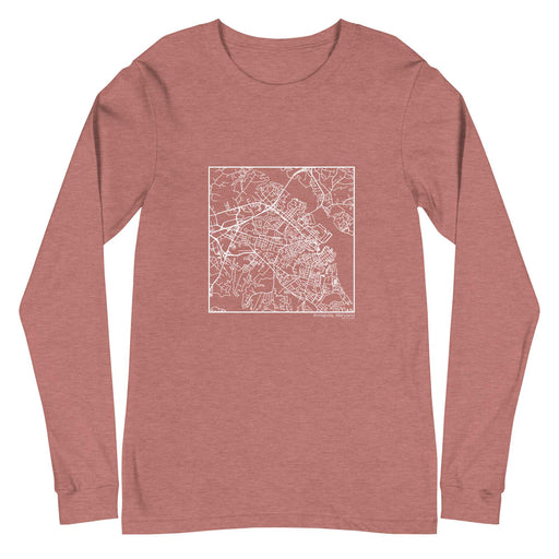 Annapolis Maryland  Map Unisex Long-Sleeve T-shirt with City inscription in Heather Mauve