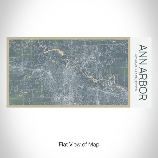 Rendered View of Ann Arbor Michigan Map on 17oz Stainless Steel Insulated Bottle with printed afternoon style map